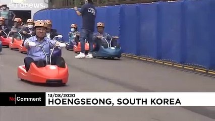 Watch: South Korea transforms closed mountain highway into luge track