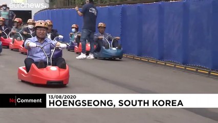 Watch: South Korea transforms closed mountain highway into luge track