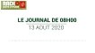 Journal de 08 heures du 13 août 2020 [Radio Côte d'Ivoire]