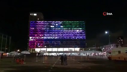 - Tel Aviv Belediye Binası’na BAE ve İsrail bayraklarının silüetleri yansıtıldı
