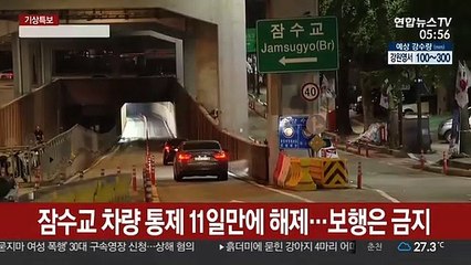 잠수교 차량 통제 11일만에 해제…보행은 금지