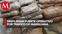 Marina y Guardia Nacional aseguran casi 700 kilos de mariguana en Ensenada