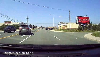 Lucky Cyclist Darts in Front of Traffic
