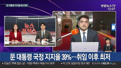 문 대통령 국정 지지율 39%…취임 이후 최저