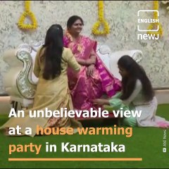 Karnataka businessman fulfills his wife's last wish, celebrates house-warming with her life-size statue.
