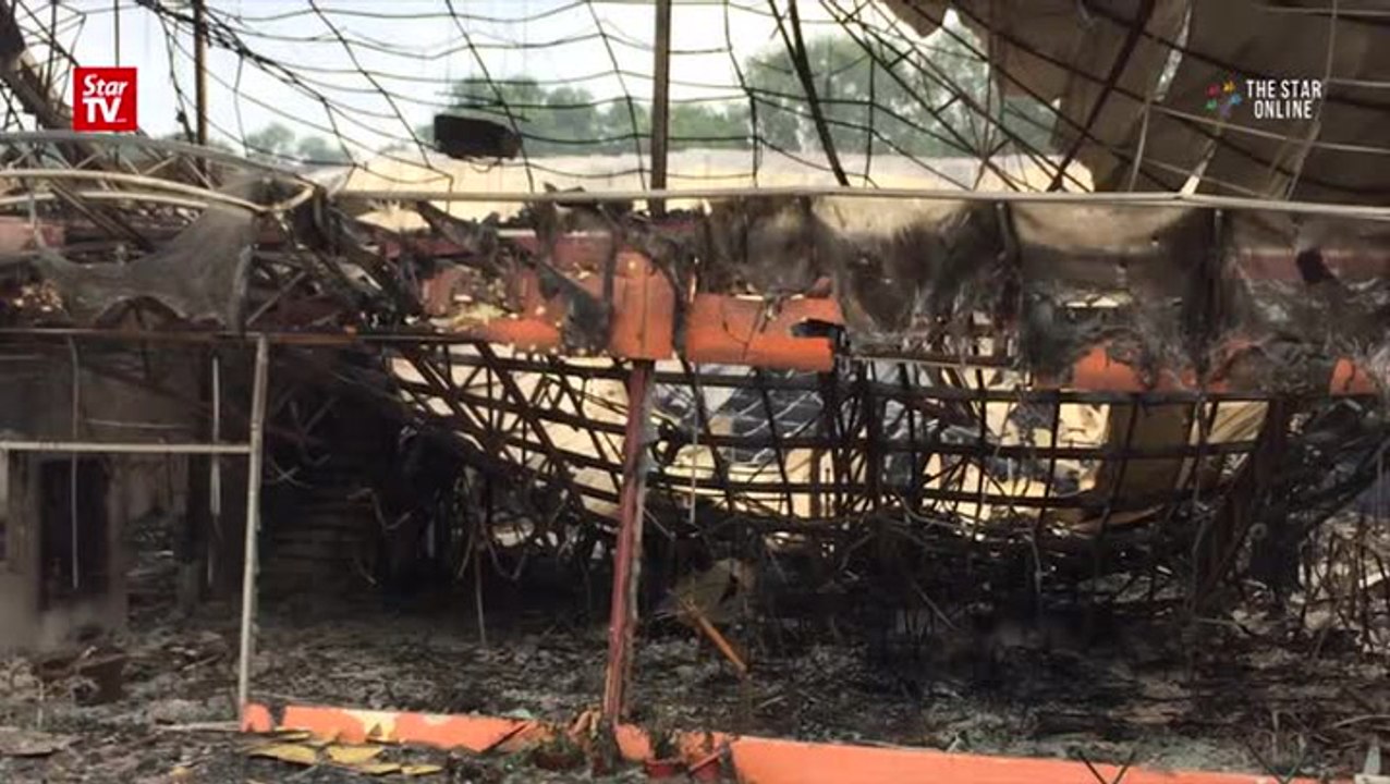 Six shops engulfed by flames