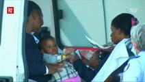 Rescued migrants arrive in Italy