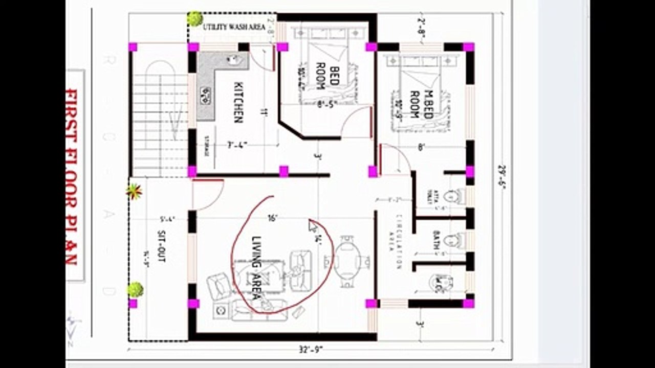 30x33 feet, 2bhk best, House plan