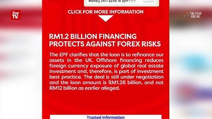EPF seeking RM1.28 bil financing to protect against forex risks