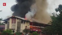 School block in Kuching engulfed in flame