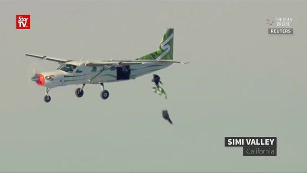 Skydiver jumps from plane without a parachute