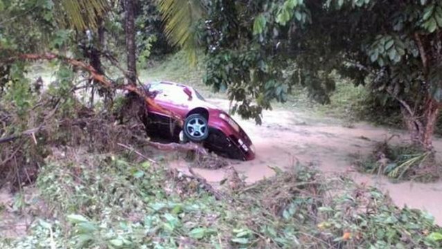 Two women escape death after car gets swept away by floods