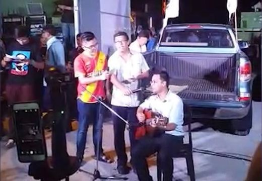 Supporters celebrate Anwar's 69th birthday