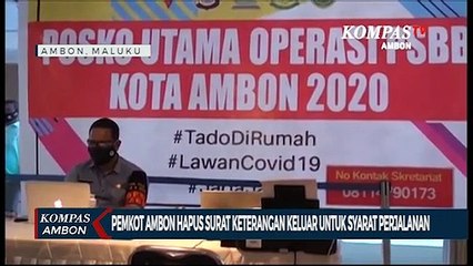 Pemkot Ambon Hapus Surat Keterangan Keluar Untuk Syarat Perjalanan