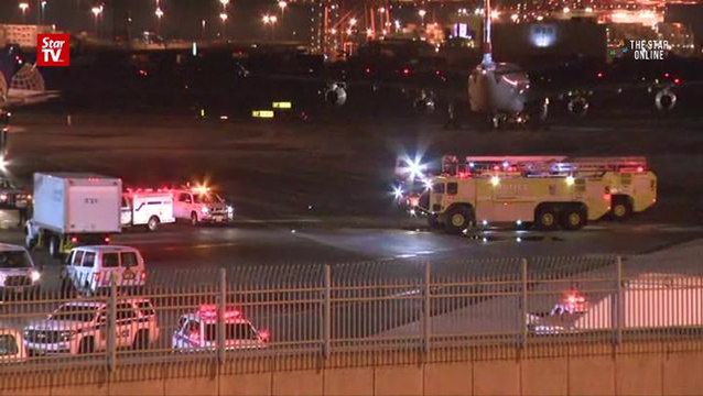 Newark airport closed after United Airlines engine fire