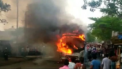 Eight people charred to death in Indian bus fire