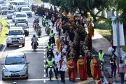 Monks walk Penang streets in alms-giving ceremony