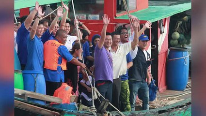 Jamal close to tears as released fishermen return