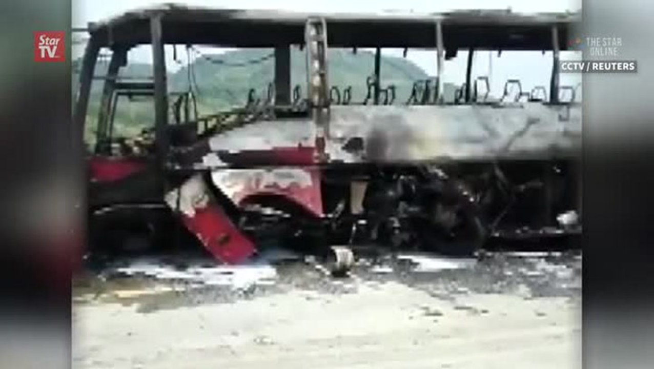 Over 30 passengers burnt to death in China bus fire
