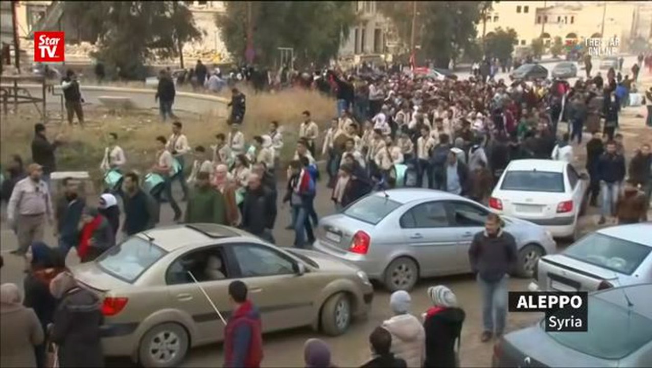 Pro-government rally in eastern Aleppo