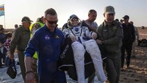 Record-breaking US astronaut Peggy Whitson and her crew back on Earth