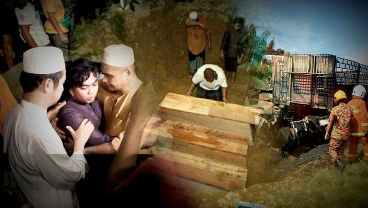 Six family members killed in Jempol crash buried in one grave