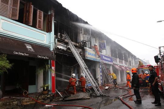 Second fire at the century-old pre-war shophouses