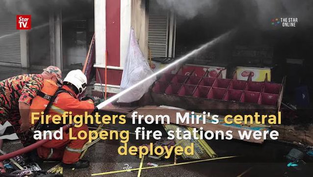 Old shoplots in Miri ablaze