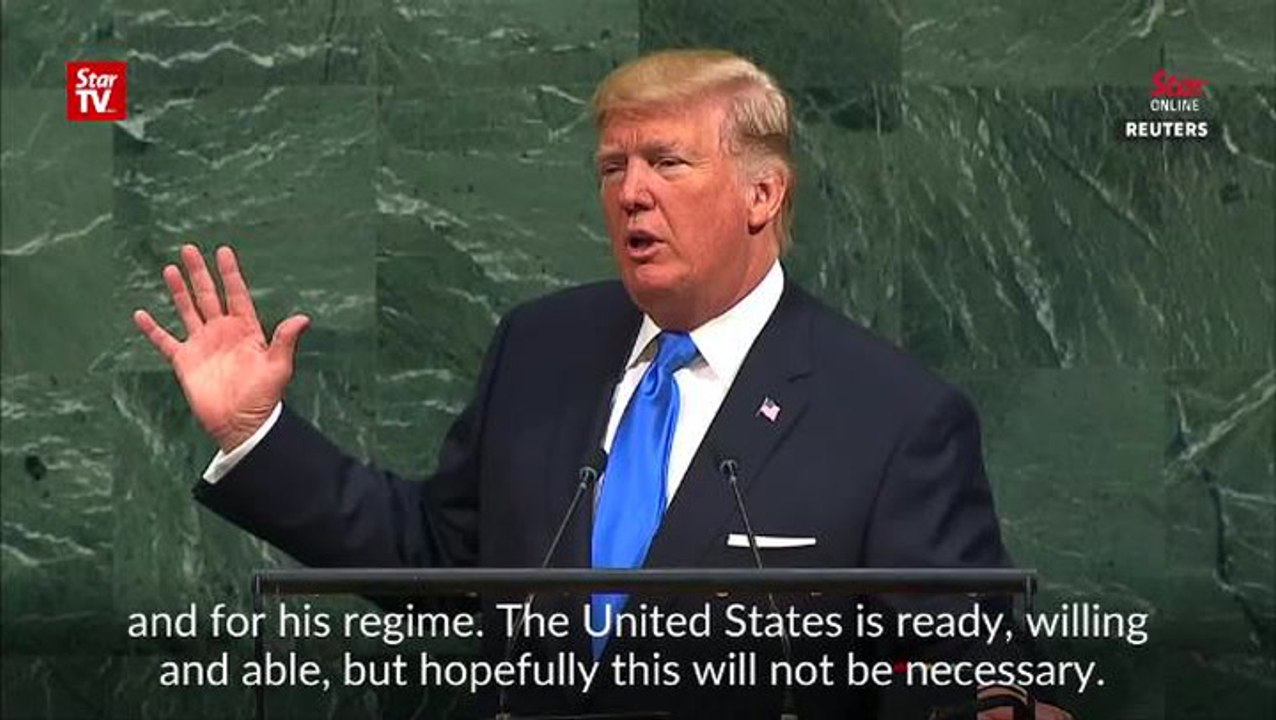 Trump threatens to 'totally destroy' North Korea