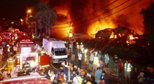 Massive blaze razes four warehouses in Penang