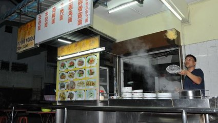 This food stall serves “flying noodles”