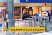 Bus del Metropolitano choca contra mampara de la Estación Grau