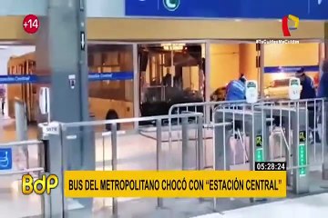 Bus del Metropolitano choca contra mampara de la Estación Grau