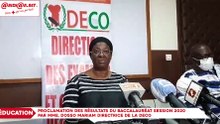 Proclamation des résultats du Baccalauréat session 2020 par Mme Dosso Mariam Directrice de la DECO