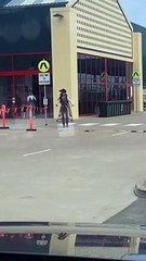 Pirate Greeting People at Hardware Store