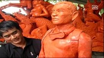 Candle sculpture of former Thai navy SEAL who died during rescue op