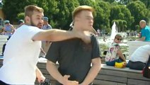 Russian TV reporter punched in the face live on air
