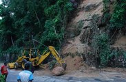 Pearl Hill rockslide being cleared three days later