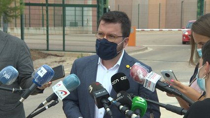 Pere Aragonès se reúne con Oriol Junqueras y Raul Romeva en Lledoners