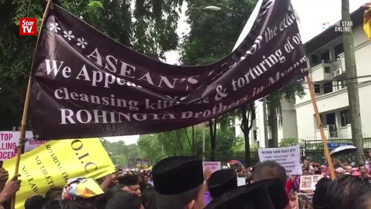 Groups protest against violence in Myanmar