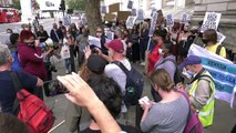 Teachers and students protest in London against downgraded A-Level results