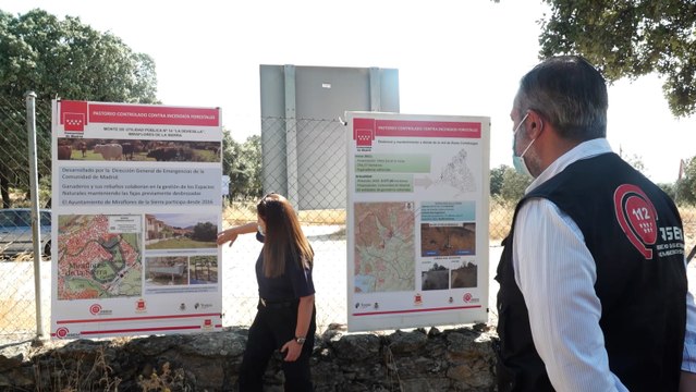 Enrique López visita uno de los dispositivos de pastoreo para prevenir incendios
