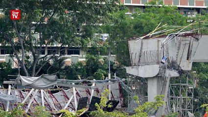 Flyover under construction collapses in Singapore
