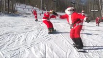 Skiing Santas