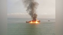 Gas leak makes it risky to search for missing crewman in Miri ship fire