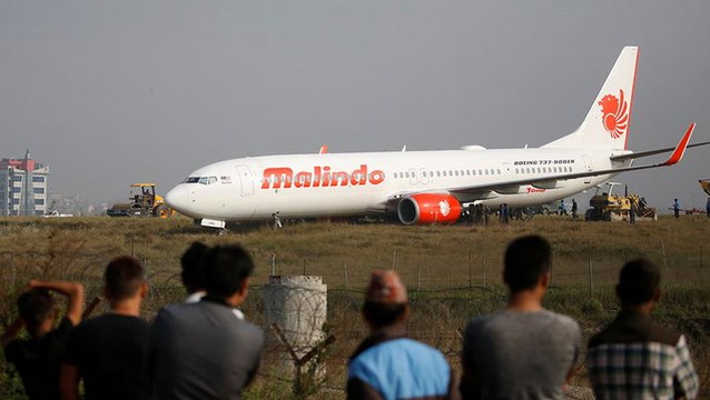 Malindo Air plane skids off runway at Kathmandu airport