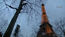 Eiffel Tower gets festive