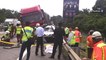 Lorry rams into two vehicles, kills one and injures two cops