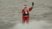 Waterskiing Santa
