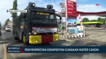 Penyemprotan Disinfektan Gunakan Mobil Water Canon